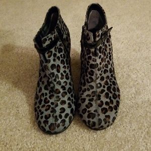 Cheetah print booties